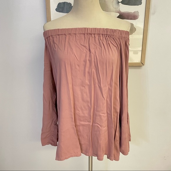 Michael Stars Tops - Michael Stars Strapless Tie Sleeve Top in Dusty Rose Pink